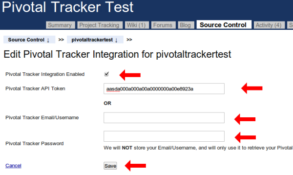 Pivotal Tracker Settings