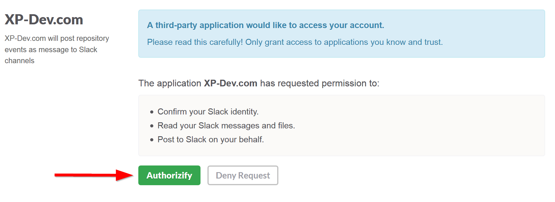Slack OAuth Authentication